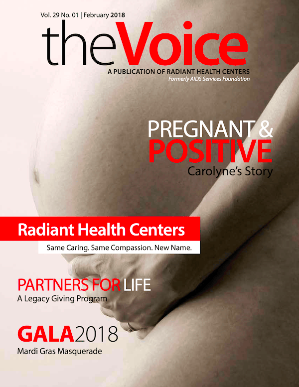 Pregnant belly of Carolyne an HIV positive woman