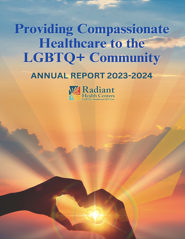 Radiant Health Center 2023-2024 Annual Report Cover Portada del informe anual del Radiant Health Center 2023-2024