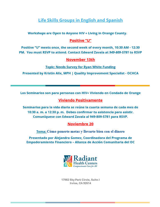 November 2025 Life Skills Calendar.