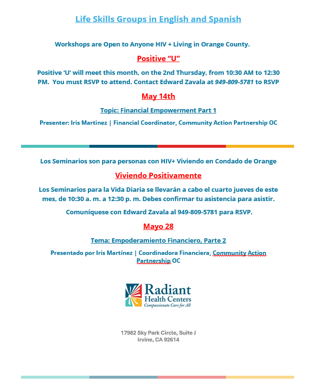 May 2026 Life Skills Calendar.